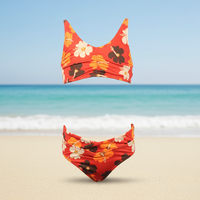 Traje de Baño Personalizado para Bebés, Bikini Triangular con Estampado Floral, Halter Triangular con Volantes, Traje de Baño Micro para Niñas
