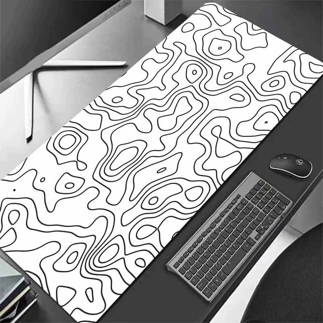 Design White and Black Mousepad Gaming Mouse Pad Gamer MouseMat Keyboard Mats Desk Pad Table Rug XXL for Computer Waterproof
