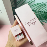 Kit de brillant à lèvres 3 en 1 personnalisé, marque privée, maquillage en gros, crayon à lèvres mat imperméable, huile à lèvres et brillant à lèvres, boîte d'emballage de luxe