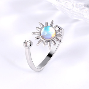 Anillo Giratorio <span class=keywords><strong>de</strong></span> <span class=keywords><strong>Piedra</strong></span> Lunar Ajustable para Aliviar <span class=keywords><strong>la</strong></span> Ansiedad, para Adultos, Gran Venta - Product Image 2