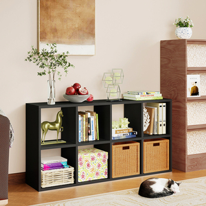 Moderno Armario de Almacenamiento de Acero de 8 Cubos, <span class=keywords><strong>Estante</strong></span> Abierto <span class=keywords><strong>Estrecho</strong></span> y Portátil para Sala de Estar, Entrada o Pasillo - Product Image 1