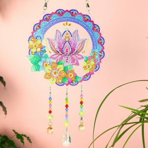 Peinture au diamant DIY <span class=keywords><strong>Attrape</strong></span>-rêves Papillon Pendentif 5D Grand diamant Acrylique Rond Imprimé Décoration murale Décoration intérieure - Product Image 4