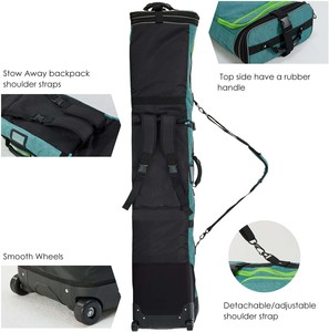 Échantillon gratuit OEM ODM Sac à roulettes pour snowboard personnalisé en PVC TPU imperméable pliable avec roues Organisateur d'équipement de ski - Product Image 5