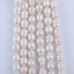 Cuentas de Agua Dulce Naturales al por Mayor, Forma de Arroz de 18cm 9-10mm, Blancas y Rosas, en Hilo, Semi-Acabadas, para Accesorios de Joyería DIY - Product Image 1