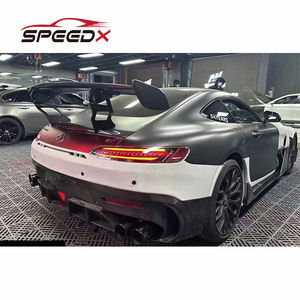 Pour <span class=keywords><strong>Mercedes</strong></span> Benz AMG GT <span class=keywords><strong>GTS</strong></span> mise à niveau série noire Kit de carrosserie en carbone pare-chocs avant arrière jupe latérale garde-boue becquet capot - Product Image 3