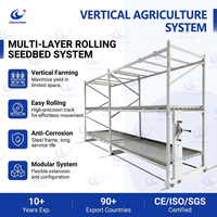 Meja Tanam Hidroponik Sistem Ebb and Flow Multi-layer 4x8 kaki dengan Roda dan Rel Bergerak untuk Pembibitan