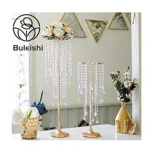 New Column Stand Flower Base Flower Ball Vase Wedding Table Decoration Gold Centerpieces Crystal Wedding