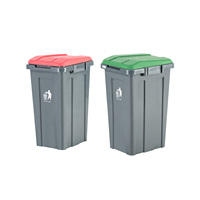 Tempat sampah plastik dengan tutup, 100L 120L 240L 360L 660L 1100L luar ruangan