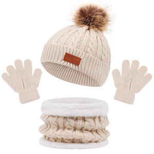 <span class=keywords><strong>Ensemble</strong></span> d'Hiver pour Enfants 3 Pièces Garçon Fille Tricoté Mignon, Bonnets Gants Écharpe Bébé en Promotion - Product Image 6