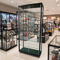 Vitrines Modernes Personnalisées à Vision Panoramique Écologiques pour Objets Métalliques en Verre Trempé avec Éclairage LED et Verre Verrouillable