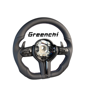 <span class=keywords><strong>Volante</strong></span> de Cuero Personalizado para <span class=keywords><strong>BMW</strong></span> F30 F10 F20, Diseño Plano en Forma de D - Product Image 1