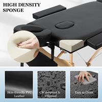 Haute qualité 3 sections jambes en bois Table de massage portable Thai Spa Lits de massage