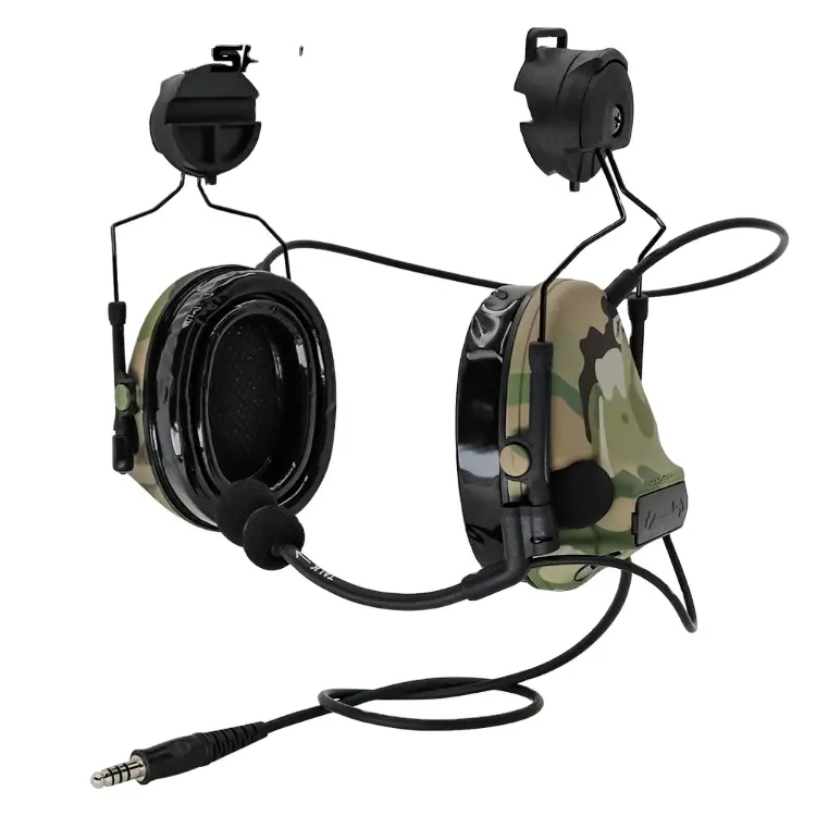 TS TAC-SKY MultiCam COMTAC III Headset Tactical Helmet ARC Rail Mount Version Noise Canceling Pickup Silicone Earmuffs Shooting