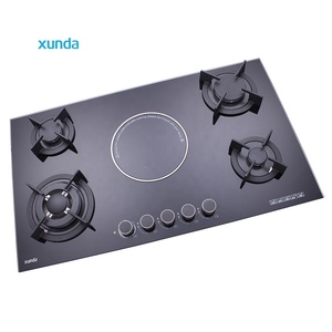 Appareil de cuisine Xunda, cuisinière 5 brûleurs (4 gaz, 1 électrique), <span class=keywords><strong>plaque</strong></span> de cuisson en verre trempé intégrée 5 brûleurs pour hôtel et usage domestique - Product Image 3