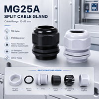 Passe-câble MG25A M25 en nylon fendu, étanche IP68 et anti-poussière, pour équipements électriques basse/haut tension -60°C~+180°C