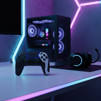 GAMINJA Controlador de juegos inalámbrico BT de alta calidad con vibración de doble sensación de 6 ejes y joystick para PS5-slim PS5