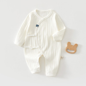 ชุดรอมเปอร์เด็กแรกเกิด ผ้าฝ้ายแท้ แขนยาว ชุดบอดี้สูทสำหรับเด็กผู้ชายและเด็กผู้หญิง ใส่ได้ทั้งฤดูใบไม้ผลิและฤดูใบไม้ร่วง ชุดคลานเกรด A - Product Image 1