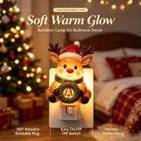 Guirlande carrée de Noël mignonne avec lumière LED, veilleuse à brancher, éclairage décoratif, lumière douce et chaude, décoration de chambre à coucher, cadeau pour la maison