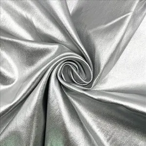 Yüksek streç metalik gümüş dokuma dimi kadın kot pantolon elbise için dokuma kumaşlar