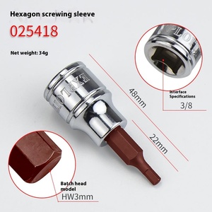 Khai thác 3/8 trung bình bay lục giác ổ cắm Chrome kết thúc Screwdriver với Plum Blossom bit spline bên trong lục giác mét ổ cắm - Product Image 5