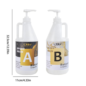 LEQU 0.5 Gallon <b>Clear</b> Epoxy Resin AB Adhesive Kit for Casting Coating Wood <b>Table</b> Crafts - Product Image 6