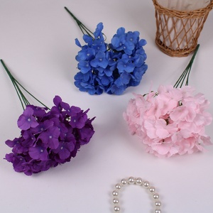 Flor Artificial de Hortensia de Cinco Cabezas, Decoración para el Hogar, Sala de Estar, Boda, Arreglo Floral de Seda, Ramo - Product Image 1