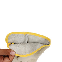 Gants de conducteur en cuir de couleur claire avec embouts de fer à souder résistants à l'usure et isolants à la chaleur pour les soudeurs