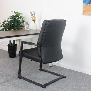 Conference <b>Chair</b> Leather Ergonomic Fixed Armrest Comfortable Office <b>Study</b> Room Commercial Space - Product Image 4
