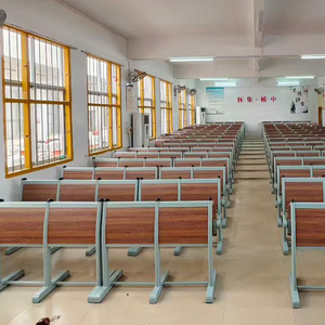 ไม้อัดห้องเรียนมหาวิทยาลัยที่ทันสมัยพร้อมกระดานเขียนพับได้ขาเคลื่อนย้ายได้เชื่อมต่อโต๊ะและเก้าอี้ - Product Image 6