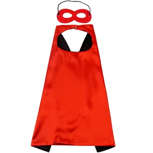 Superhero-Jubah dan Masker untuk dewasa massal Wanita Pria Halloween kostum Super-Hero pesta semangat