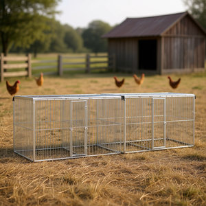 Jaula para pollos plateada, juego de 4 piezas, 314.96 x 78.74 x 78.15 pulgadas, para la comodidad y seguridad de los animales - Product Image 2