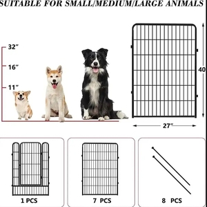 Cages pour chiens en treillis métallique soudé de qualité supérieure, grand chenil extérieur pour animaux de compagnie, course pour chiens avec toit - Product Image 5