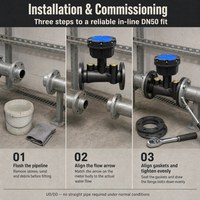 Meter Air Pintar Ultrasonik DN50 AMR AMI Meter Wi-SUN 2G M-Bus Output Tekanan Adaptasi Protokol Pihak Ketiga