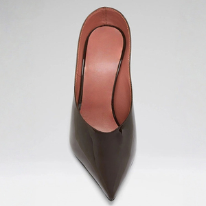 Women Super Pointed Toe Sandals Big Size 45 Sexy Dress Stiletto High Heels Patent on Mules Slippers <b>Shoes</b> - Product Image 4