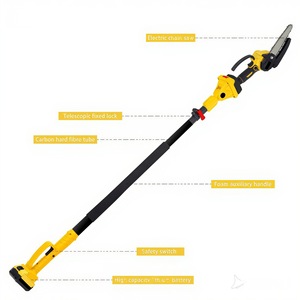 เลื่อยโซ่ยนต์ไร้สายแบบยืดหดได้ ใช้แบตเตอรี่ สำหรับงานตัดไม้ในบ้าน ระดับ DIY - Product Image 5