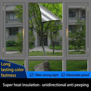 Argent 5% 15% 20% 35% 50% 70% <span class=keywords><strong>Film</strong></span> réfléchissant miroir attaché à la construction de verre Protection solaire fenêtre teinte Films commerciaux - Product Image 5