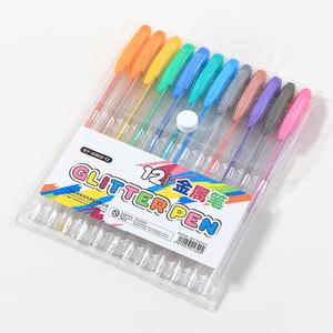 Wholesale Custom pp Plastic Box Gel Markers <b>Pen</b> Set 12 <b>Colors</b> Art Glitter Gel <b>Pen</b> Set - Product Image 3