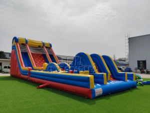 Pista <span class=keywords><strong>de</strong></span> Obstáculos Inflable Comercial con Tobogán y Muro <span class=keywords><strong>de</strong></span> Escalada, Juego <span class=keywords><strong>de</strong></span> Desafío Inflable Extremo para Negocios <span class=keywords><strong>de</strong></span> Alquiler al Aire Libre - Product Image 4
