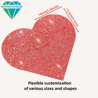 Personnalisé à la mode strass Patch Applique cristal en forme de coeur Patch pour bricolage vêtements robes accessoires