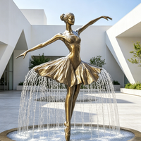 Sculpture d'extérieur en laiton représentant une ballerine, fontaine décorative pour jardin, à vendre