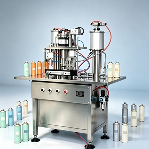 Nouvelle machine de remplissage d'aérosols Bag-on-Valve pour bombe de gaz <span class=keywords><strong>lacrymogène</strong></span> 200 ml, semi-automatique, pneumatique, 220 V, en métal, pour usage chimique et alimentaire - Product Image 2