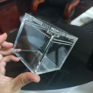 Moderner 3x3x3 Zoll Klarer Acryl Kleintier-Gehege Fluoreszierender Magnetischer Sprungspinne-Eidechsen-Würfel für Kleintiere - Product Image 1