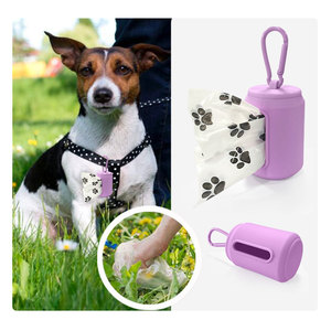 Dispensador de caca de silicona para mascotas personalizado al por mayor, recogedor de caca de perro, dispensador de bolsa de basura para salida de animales, caja de almacenamiento de caca de Mascota - Product Image 3