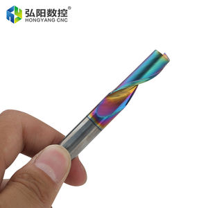 HYCNC <span class=keywords><strong>Fraise</strong></span> en alliage de tungstène et de cobalt à cannelure unique 3.175mm OEM/ODM Mèches de machine de gravure Escalade Fraisage Coloré - Product Image 4