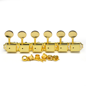 6 Nội tuyến cổ điển <span class=keywords><strong>Guitar</strong></span> tuners điều chỉnh chốt Phím Máy đầu thiết lập cho <span class=keywords><strong>guitar</strong></span> điện Đen/Vàng/CHROME - Product Image 5