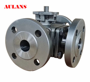 Van Bi Ba Chiều Bệ Đỡ Cao Bằng Thép Không Gỉ 304 / 316L Van Bi Mặt Bích Ba Chiều Hình Vuông - Product Image 2