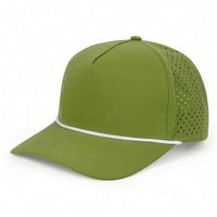 Topi Baseball Snapback 5 Panel Karet Custom ODM Pria Tahan Air Berlubang Laser Cut untuk Pesta Jalanan Luar Ruangan Grosir