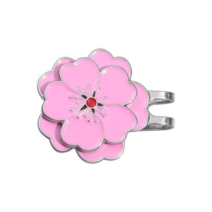 Nouveau badge de chapeau en métal, marqueur de position magnétique créatif européen-américain, motif fleur de cerisier et papillon, pour casquette de golf - Product Image 2