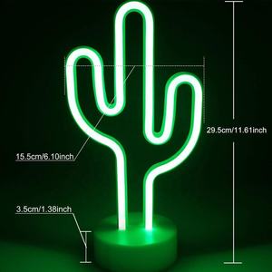 <span class=keywords><strong>LED</strong></span> Cactus luz de neón señales con Pedestal carta de luz de neón para la decoración de la casa - Product Image 3