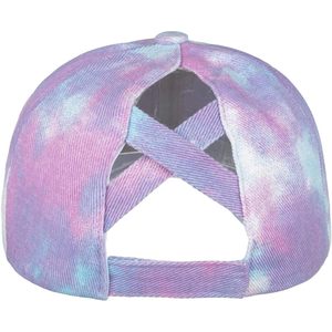 2025 Sombrero de 5 paneles con tinte de corbata para mujer 100% Patrón de puntos cruzados de terciopelo de poliéster para coleta de moño alto desordenado - Product Image 2